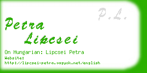 petra lipcsei business card